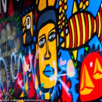 Buy canvas prints of Vibrant Graffiti Wall Art by Ian Stone