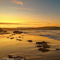 Buy canvas prints of Bigbury Beach Sunrise. by Ian Stone