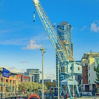 Buy canvas prints of Portsmouth Harbour crane  by Ian Stone