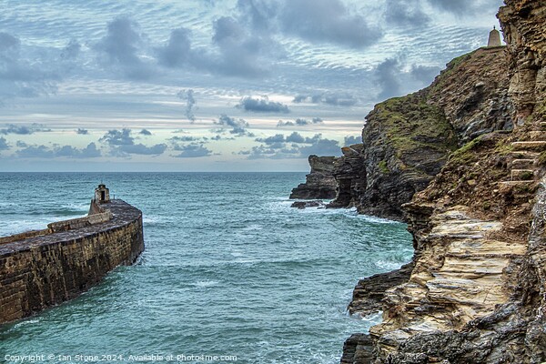 Portreath Harbour Entrance  Picture Board by Ian Stone