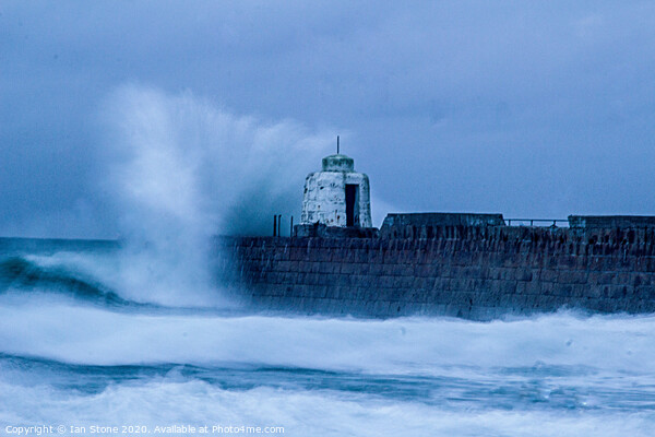 Ferocious Waves at Portreath Harbour Picture Board by Ian Stone