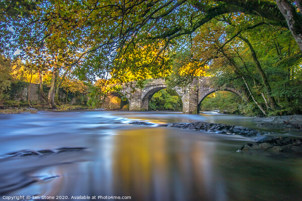 Serene Bridge Over River Dart Picture Board by Ian Stone