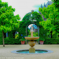 Buy canvas prints of Majestic Fountain in Formal Garden by Ian Stone