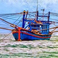 Buy canvas prints of Fishing in Vietnam  by Ian Stone