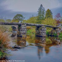Buy canvas prints of Dartmoor Clapper Bridge by Ian Stone