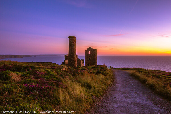 Majestic Sunset over Wheal Coates Picture Board by Ian Stone