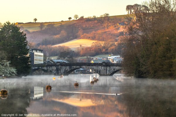 Early morning mist on the River Dart  Picture Board by Ian Stone