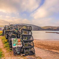 Buy canvas prints of Hope Cove lobster pots  by Ian Stone