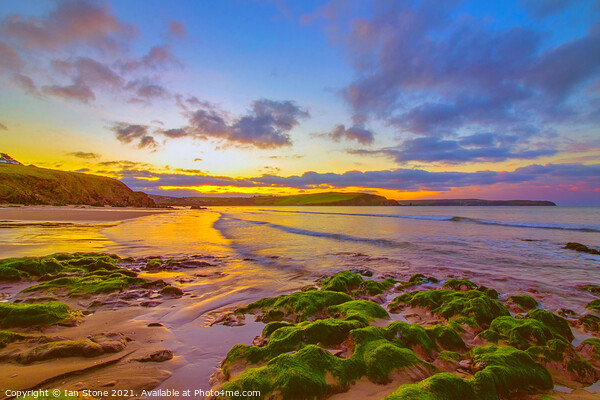 Sunrise at Bigbury on Sea Picture Board by Ian Stone