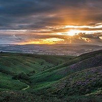 Buy canvas prints of Beacon Hill Quantocks Somerset Sunset by Thomas Russell