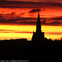 Buy canvas prints of Edinburgh sunrise silhouette by Rosaline Napier