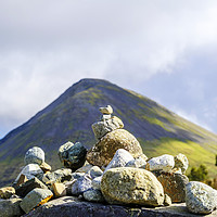 Buy canvas prints of Stone cairn and Glamaig by Rosaline Napier