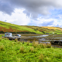 Buy canvas prints of Abandoned boats on Loch Harport Skye by Rosaline Napier