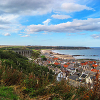 Buy canvas prints of Cullen and its viaduct Moray, Scotland by Rosaline Napier