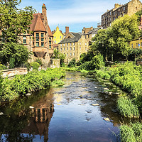 Buy canvas prints of Dean Village Water of Leith by Rosaline Napier