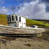 Buy canvas prints of Boat wreck Carbost by Rosaline Napier
