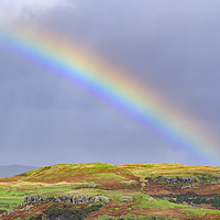 Buy canvas prints of Rainbow through the rain Skye by Rosaline Napier