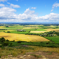 Buy canvas prints of View from hills down to North Yorkshire rural land by Rosaline Napier