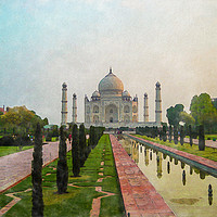 Buy canvas prints of Taj Mahal Watercolour by Rosaline Napier