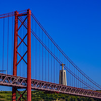 Buy canvas prints of 25 April Bridge Lisbon by Rosaline Napier