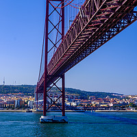Buy canvas prints of Suspension bridge Lisbon by Rosaline Napier