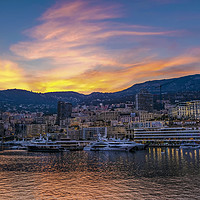 Buy canvas prints of Monte Carlo at sunset by Rosaline Napier