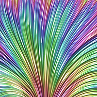 Buy canvas prints of Pastel rainbow fan fractal abstract by Rosaline Napier