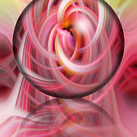 Buy canvas prints of Pink twirl glass globe by Rosaline Napier
