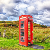 Buy canvas prints of Red phone box Skye by Rosaline Napier
