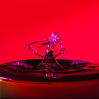 Buy canvas prints of Water drop red background by Rosaline Napier
