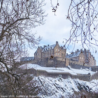 Buy canvas prints of Edinburgh Castle Winter by Rosaline Napier