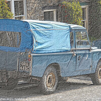 Buy canvas prints of Land Rover (Sketch Style Image) by Kevin Maughan