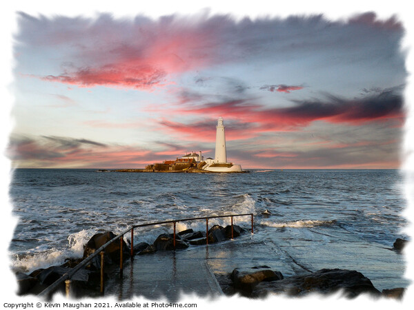 Majestic St Marys Lighthouse Picture Board by Kevin Maughan