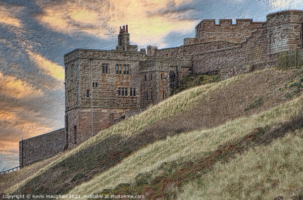 Bamburgh Castle From The Beach Picture Board by Kevin Maughan