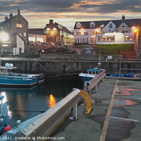 Buy canvas prints of Seahouses Harbour At Night by Kevin Maughan