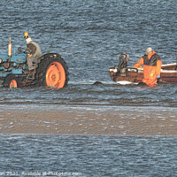 Buy canvas prints of Tractor On The Beach At Seaton Deleval by Kevin Maughan