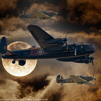 Buy canvas prints of Lancaster Bomber  In The Nights Sky (Digital Art) by Kevin Maughan