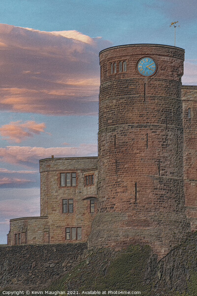 Bamburgh Castle (Sketch Style 2) Picture Board by Kevin Maughan