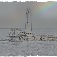 Buy canvas prints of St Marys Lighthouse Digital Art 4 by Kevin Maughan