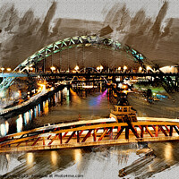 Buy canvas prints of Bridges Over The Tyne (Digital Art) by Kevin Maughan