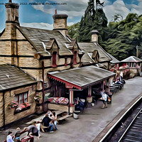 Buy canvas prints of Haverthwaite Railway Station (Digital Art Version) by Kevin Maughan