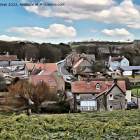Buy canvas prints of Bamburgh Village (Digital Art Image)  by Kevin Maughan