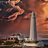 Buy canvas prints of Abstract St Marys Lighthouse (Digital Art Version) by Kevin Maughan