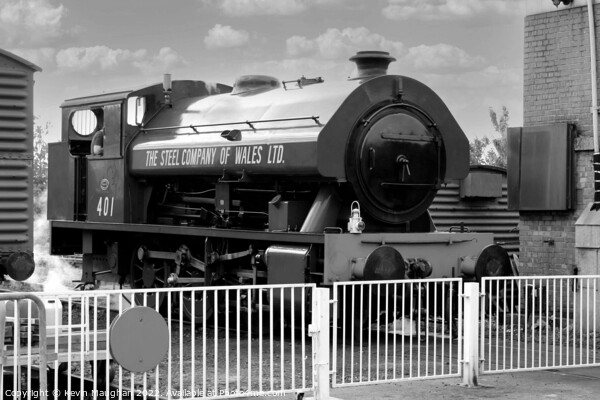 Steam Locomotive No. 401 Thomas Burt (B/W) Picture Board by Kevin Maughan
