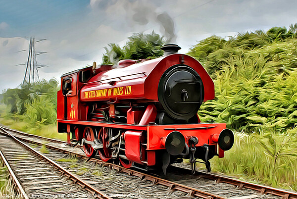 Steam Locomotive No. 401 Thomas Burt (Digital Art) Picture Board by Kevin Maughan