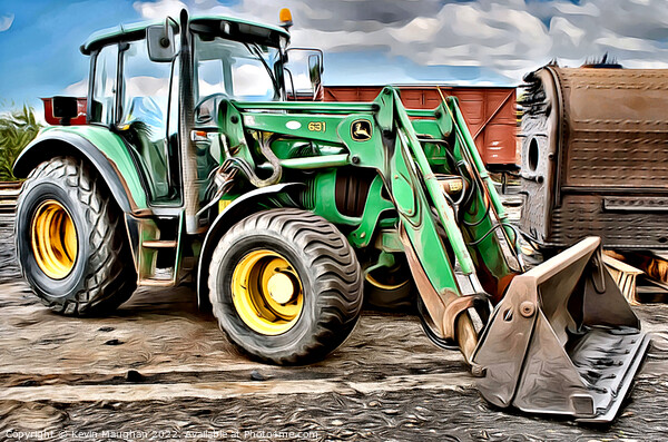John Deer Tractor (Digital Art Version) Picture Board by Kevin Maughan