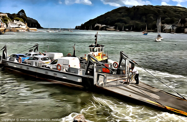 Car Ferry At Dartmouth (Digital Art) Picture Board by Kevin Maughan