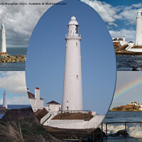 Buy canvas prints of St Marys Lighthouse (Postcard Style) by Kevin Maughan