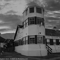 Buy canvas prints of Life Brigade Watch House Tynemouth (Black And White Image) by Kevin Maughan