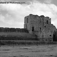 Buy canvas prints of Tynemouth Castle (Black & White) by Kevin Maughan